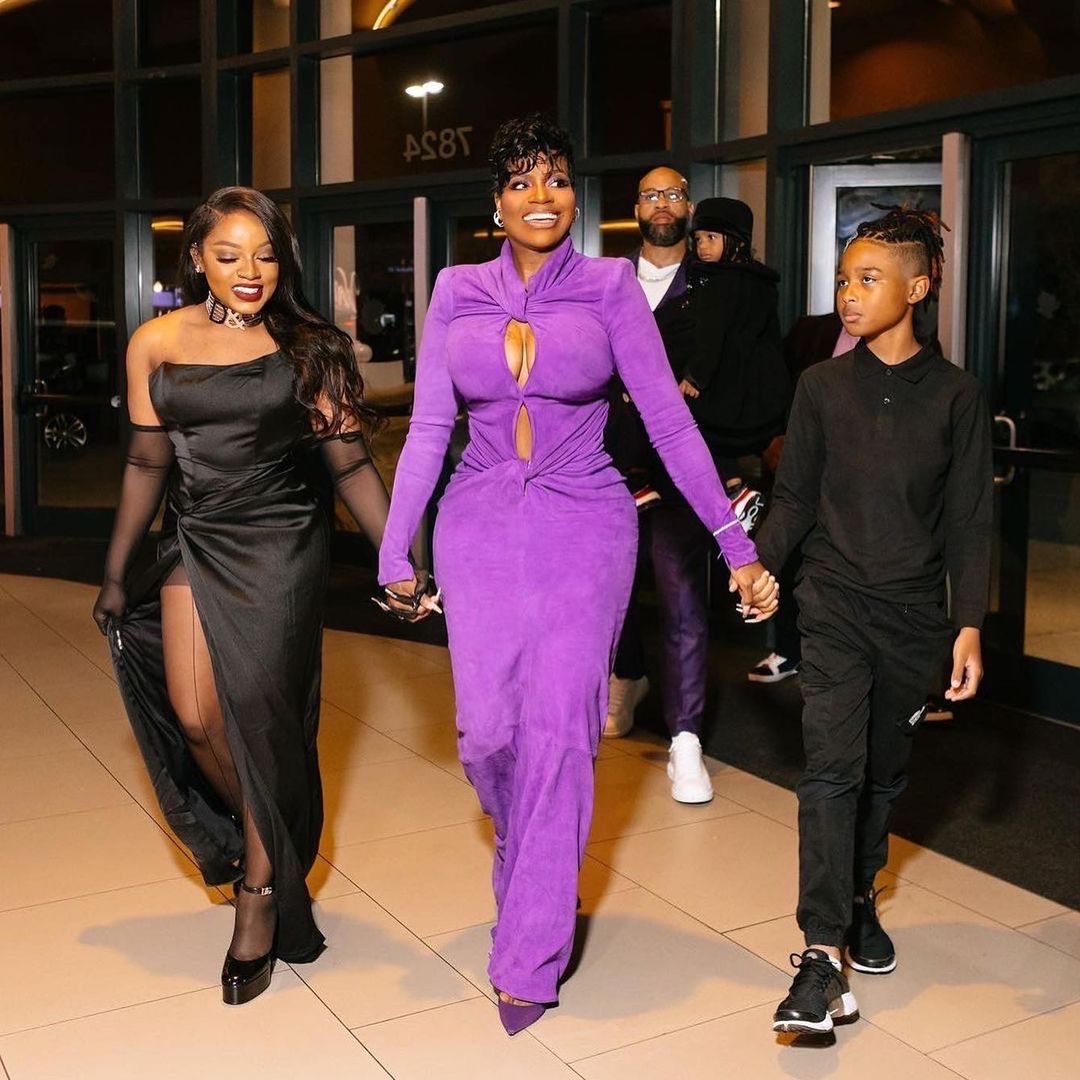 Celebs Love LaQuan Smiths Purple 2395 Suede Keyhole Twisted Gown is a Celeb Favorite Amognst Chloe Bailey Fantasia Wendy Osefo 7 1