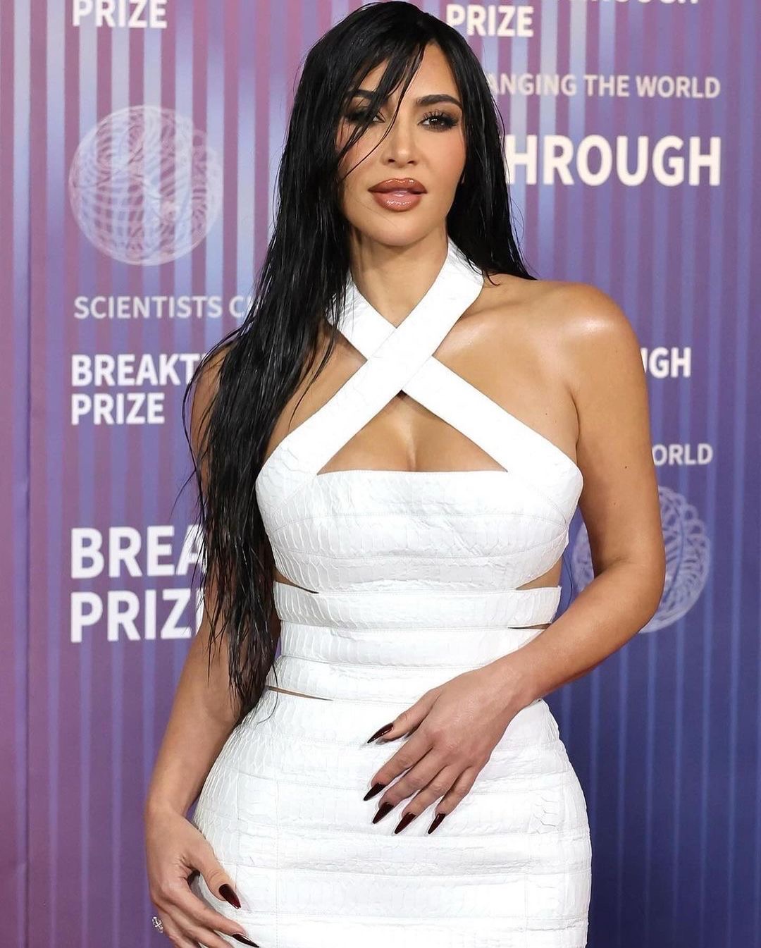 Fashion Bomb Duo Kim Kardashian Attends the 2024 Breakthrough Prize Ceremony in a White Custom Alaia Dress with Kris Jenner in a All Black Dolce Gabbana Look 4
