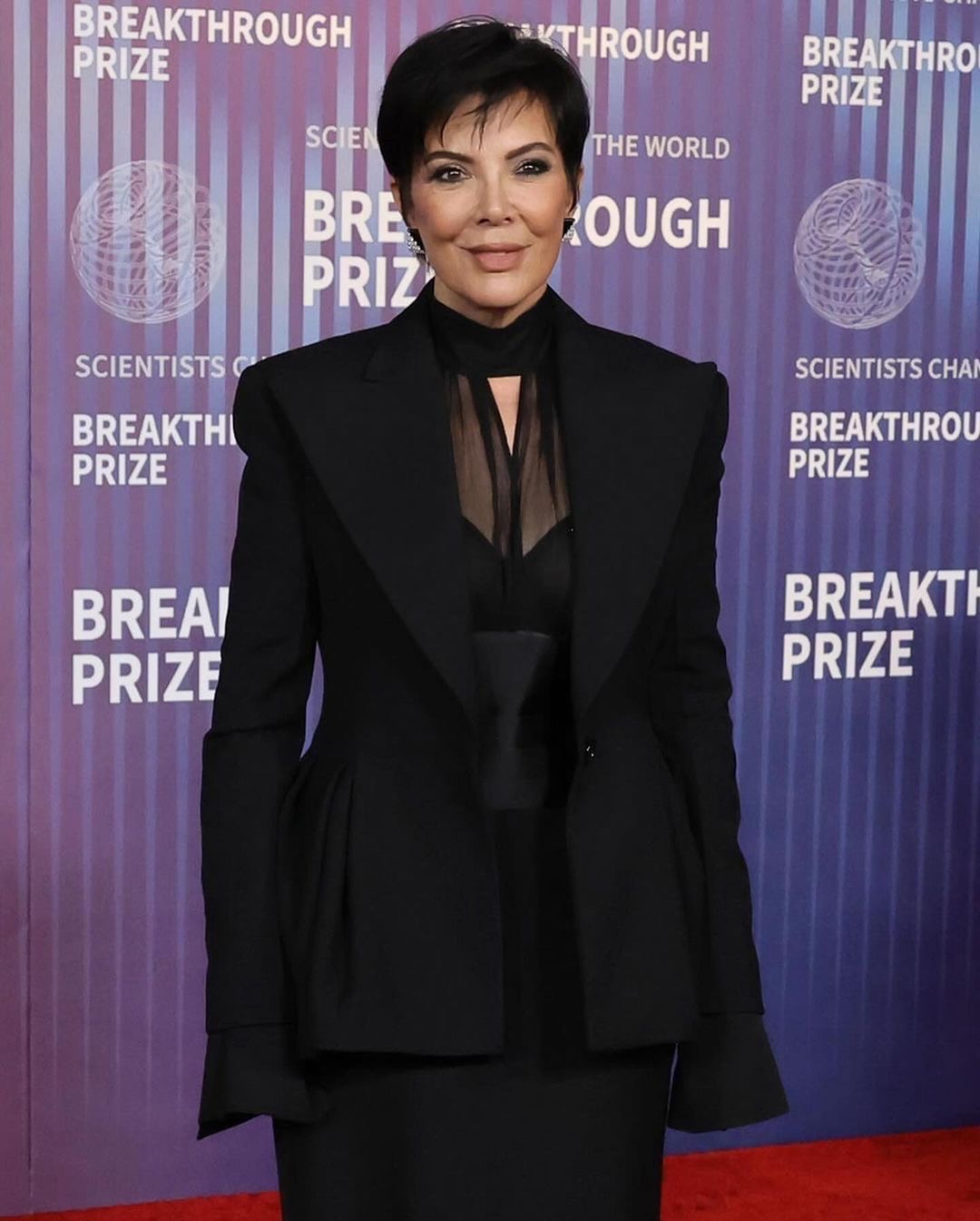 Fashion Bomb Duo Kim Kardashian Attends the 2024 Breakthrough Prize Ceremony in a White Custom Alaia Dress with Kris Jenner in a All Black Dolce Gabbana Look