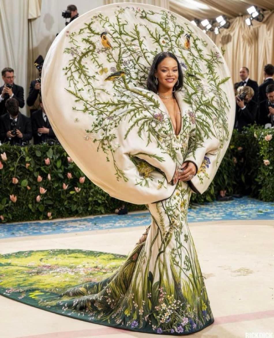 88989 Artificial Intelligence AI at the Met Gala 2024 Beyonce Rihanna Kanye West and More in Fictional Garden Inspired Looks