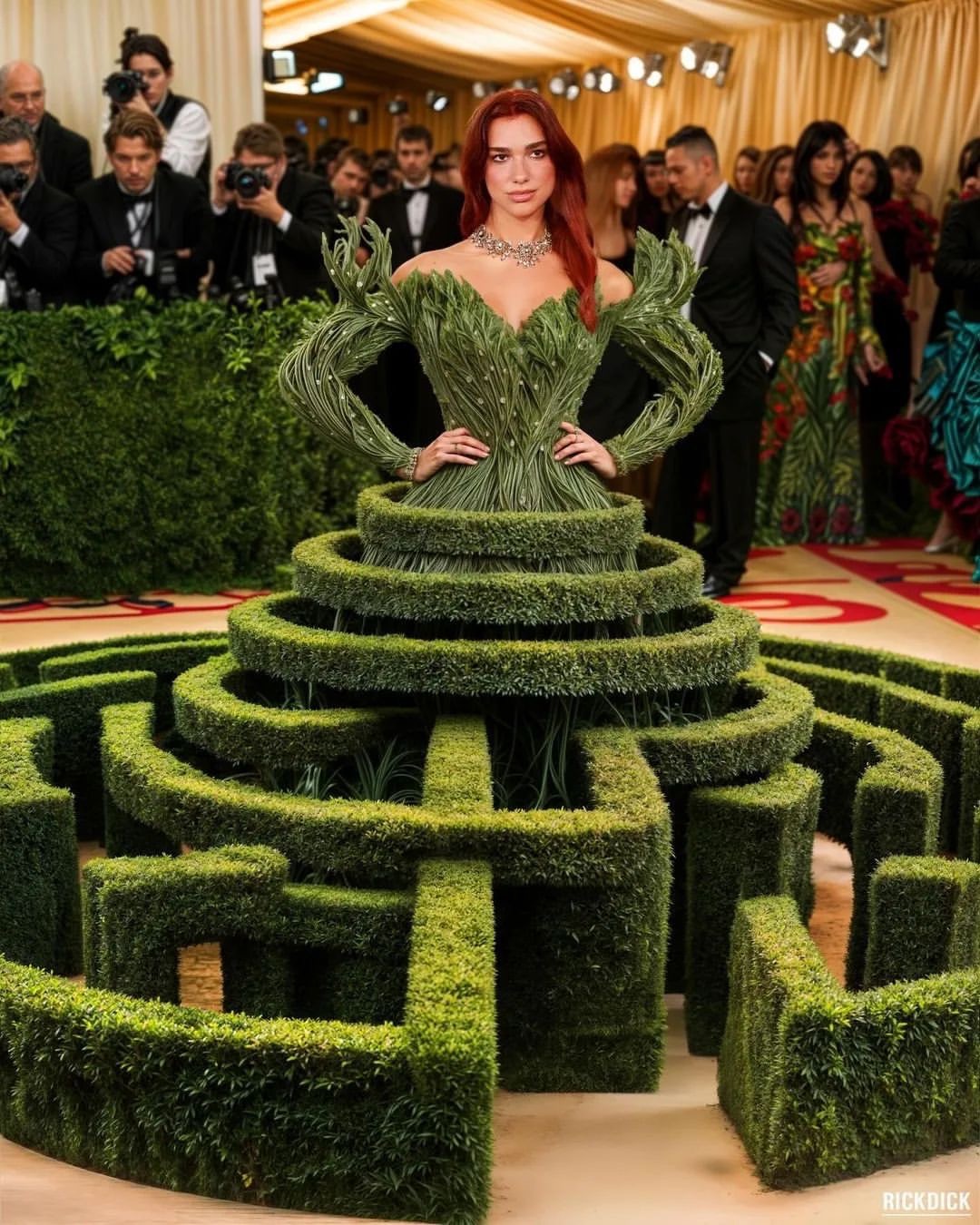 dua lipa Artificial Intelligence AI at the Met Gala 2024 Beyonce Rihanna Kanye West and More in Fictional Garden Inspired Looks