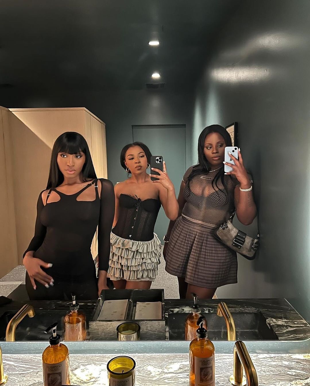Normani Posed for the Gram in a 1380 Black Dion Lee Gloved Sheer Jersey Cutout Dress 4