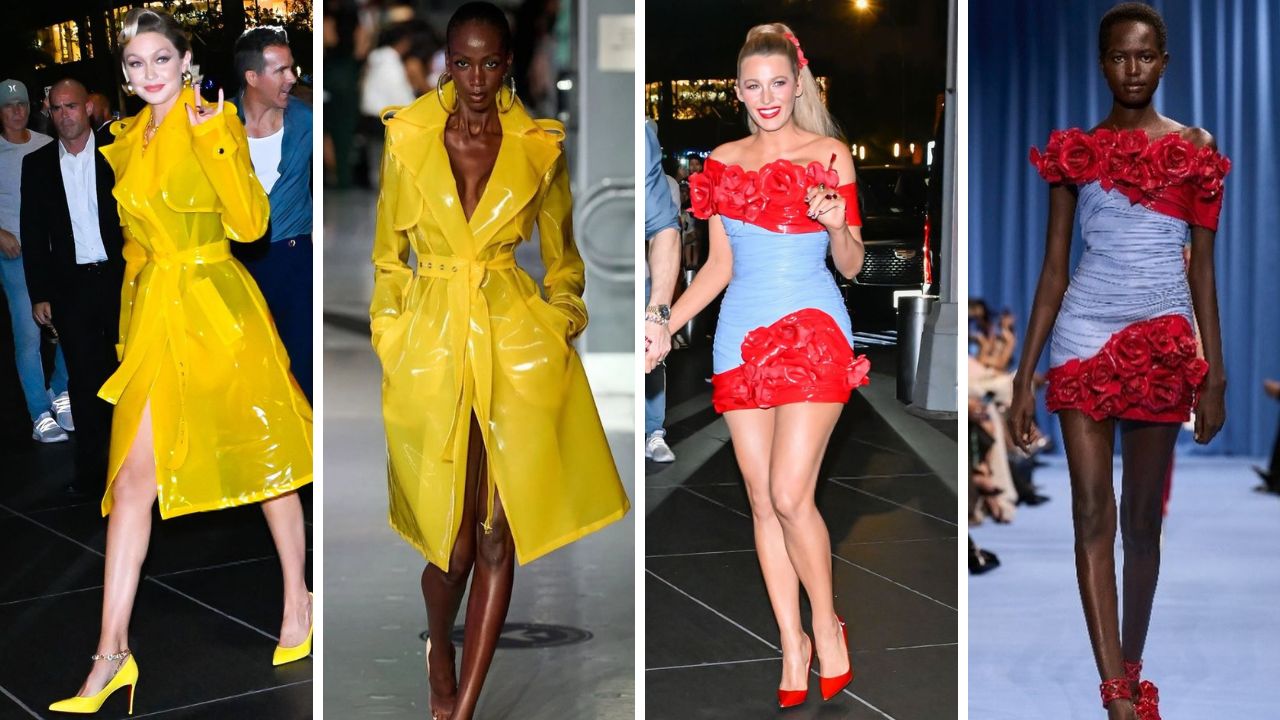 Gigi Hadid Wore a Yellow LaQuan Smith Trench Jacket with Blake Lively in Balmain to the ‘Deadpool and Wolverine’ Premiere – Fashion Bomb Daily