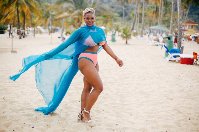 Claire’s Life: Maracas Beach in Trinidad in Andrea Iyamah’s Kanda High Waist Bikini and Tess Blue Beach Cape