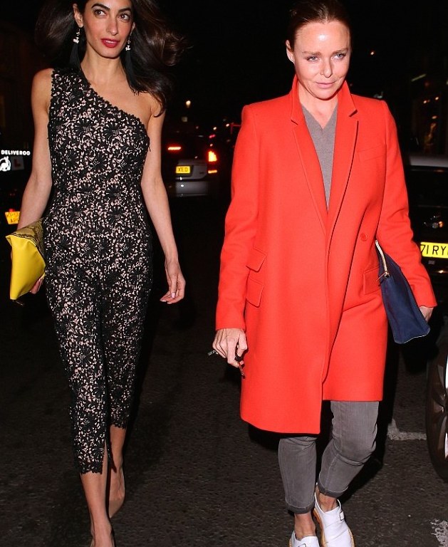 Splurge: Amal Clooney’s Electric Room Stella McCartney Lace One Shoulder Jumpsuit