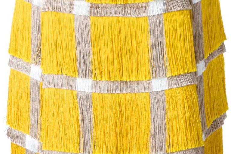 Bomb Product of the Day: Marco De Vincenzo’s Yellow and Silver Checked Fringe Skirt