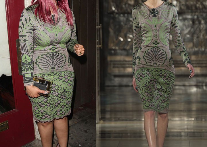 Hot! or Hmm…: Dascha Polanco’s Hooray Henry’s Ekaterina Kukhareva Fall 2013 Green Printed Bodycon Dress
