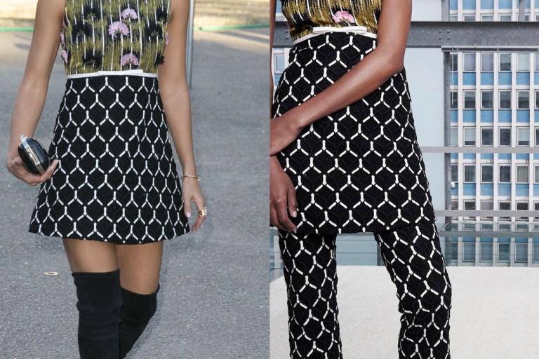 Hot! or Hmm…: Jessica Alba’s Giambattista Valli Fall 2015 Couture Fashion Show Giambattista Valli Resort 2016 Green Printed Mini Dress and Boots + On the Scene with Olivia Palermo, Sasha Pivovarova, and more!