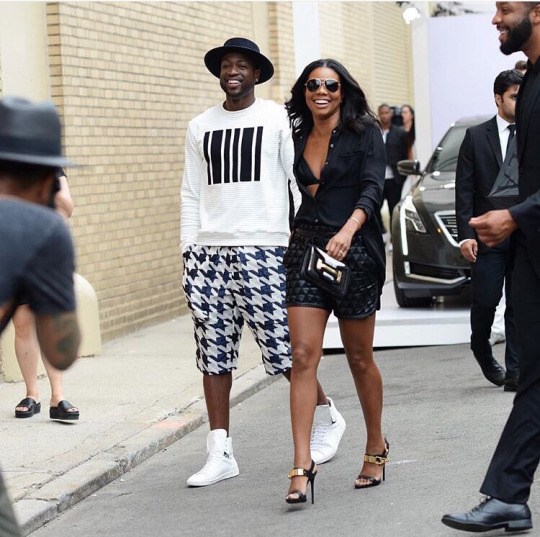 Men’s Fashion Flash: Dwyane Wade’s Men’s Fashion Week Barcode Shirt and Public School Houndstooth Jacquard Shorts