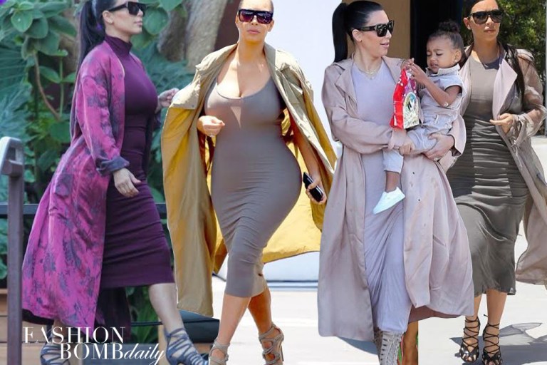 Hot! or Hmm…: Kim Kardashian’s 2nd Pregnancy Style of Monochromatic Long Coats, Maxi Dresses, and Heels