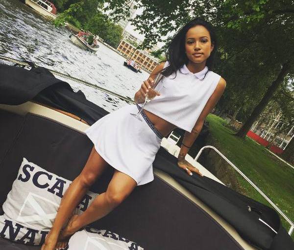 Steal: Karrueche Tran’s Instagram This Is A Love Song Mami White Sleeveless Top and White Tennis Skirt