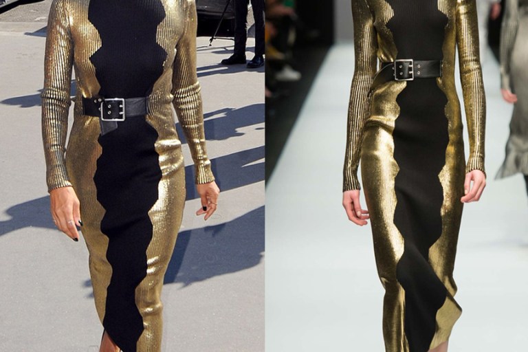 Hot! or Hmm…: Jada Pinkett Smith’s Guy LaRoche Spring 2016 Paris Fashion Week Show Guy Laroche Fall 2015 Black and Gold Panel Dress