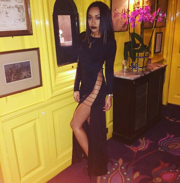 Steal: Leigh-Anne Pinnock’s Instagram Rare London Black Double High Split Maxi Dress