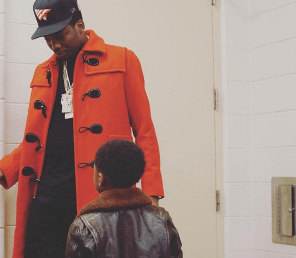 Men’s Fashion Flash: Meek Mill’s Instagram Gucci Red Orange Montgomery Wool Toggle Coat