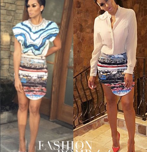 When Did She Wear it Better? Laura Govan in Opening Ceremony’s Terazzo Abstract Print Multicolored Skirt