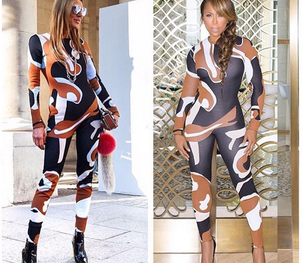 Who Wore it Better? Anna Dello Russo vs. Marjorie Harvey in Dior’s Fall 2015 Swirl Print Catsuit