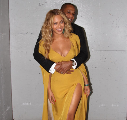 Hot! or Hmm…: Beyonce’s Jay Z Dinner Date 5:31 Jerome Custom Mustard Yellow Dress and Harbison Spring 2015 Gold Twill Trench Coat