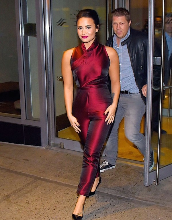 Hot! Or Hmm…: Demi Lovato’s New York City Iris Van Herpen High Neck Wrap Front Sleeveless Jumpsuit