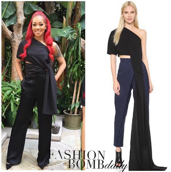 Splurge: Monica Brown’s Instagram Solace London Chrysa Black One Shoulder Asymmetric Top