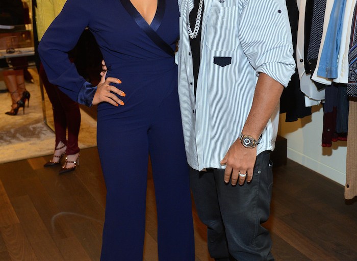 Splurge: Eudoxie Bridges’s Intermix Sip and Shop Benefit Diane von Furstenberg Navy Blue Margot Satin Trim Jumpsuit