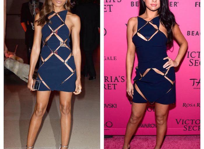 Who Wore it Better? Naomie Harris vs. Selena Gomez in Mugler’s Spring 2016 Navy Cut Out Dress