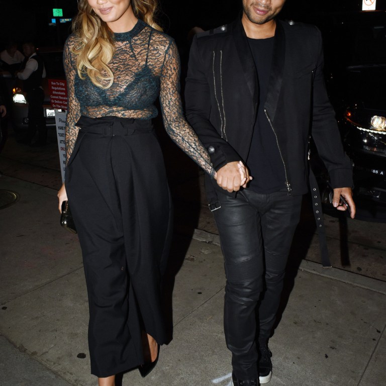 Hot! or Hmm…: Chrissy Teigen’s Craig’s Restaurant Femmes D’Armes Green Lace Mock Neck Top