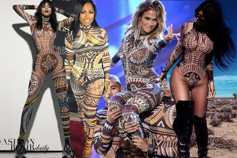 Rock it or Knock It? DSquared2’s Fall 2015 Tribal Print Bodysuit as Seen on Jennifer Lopez, Cassie, Ciara, Toya Wright, and More!
