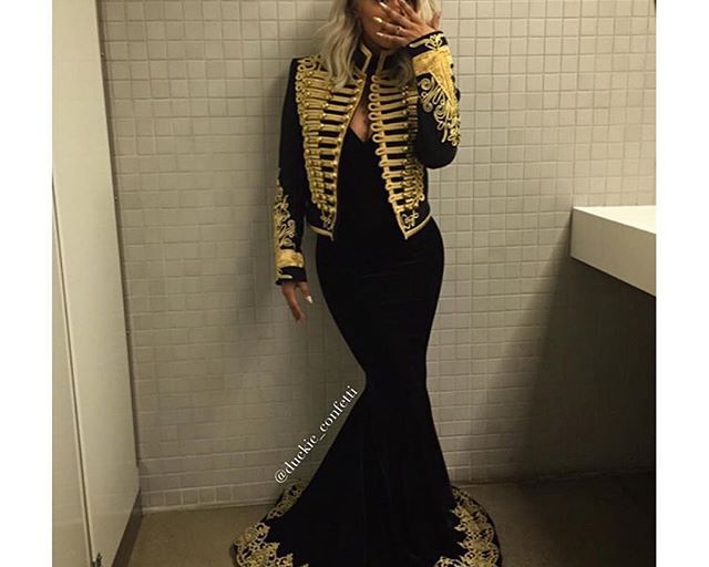 Hot! or Hmm…: Teyana Taylor’s Baby Shower Duckie Confetti Gold Braided Black Band Jacket