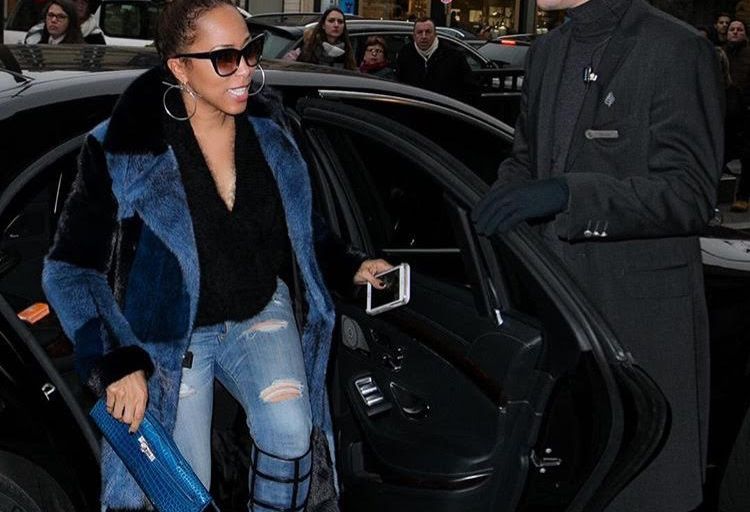 Splurge: Marjorie Harvey’s Instagram Paris Fall 2015 Tom Ford Patchwork Denim Leather Trimmed Knee High Boots