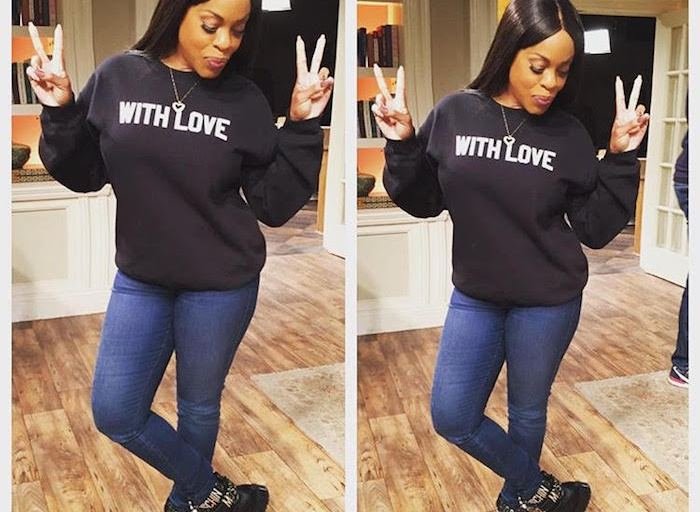 Splurge: Niecy Nash’s Instagram Moschino Round Toe Gold-Tone Hardware Ankle Strap Combat Ankle Boots