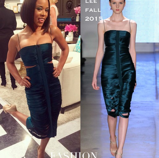 Hot! or Hmm…: Serayah’s E! Fashion Police Dion Lee Fall 2015 Green Dress