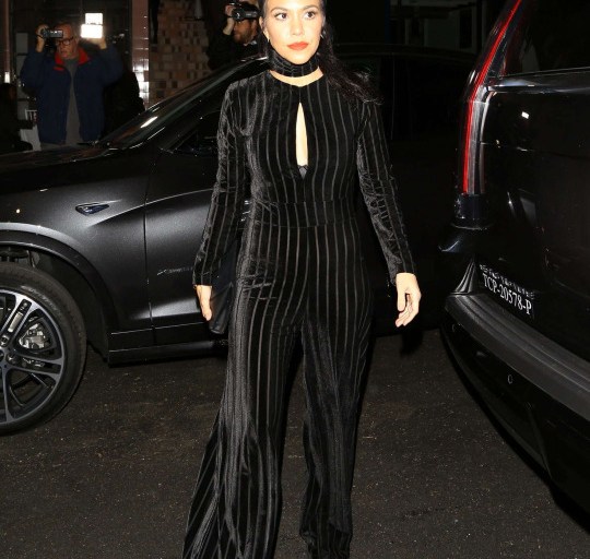 Splurge: Kourtney Kardashian’s Nine Zero One Salon Kyna Collection La Femme Black Keyhole Jumpsuit in Velvet
