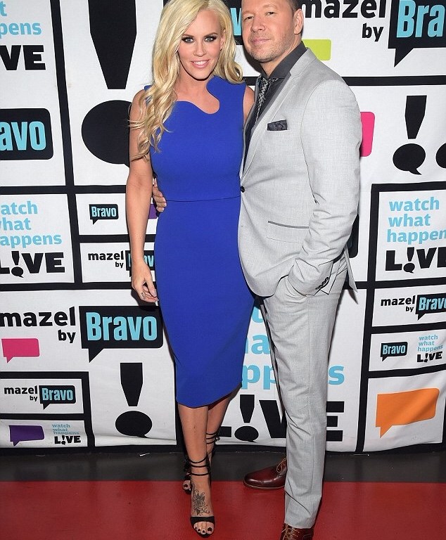 Splurge: Jenny McCarthy’s Watch What Happens Live Victoria Beckham Cobalt Matte-Crepe Curve Neck Fitted Dress and Giuseppe Zanotti ‘Lilith’ Strappy Sandals