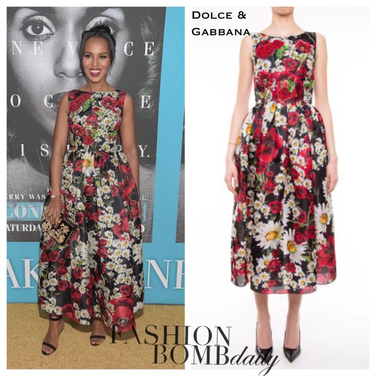 Splurge: Kerry Washington’s <i>Confirmation</i> Premiere Dolce & Gabbana Poppy Floral Printed Dress
