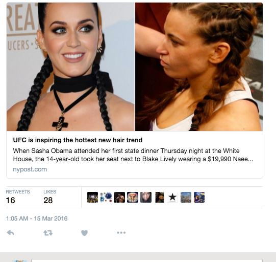 ‘Boxer Braids’ Strike Again: The New York Post Claims Sasha Obama’s Braided Hairstyle was Inspired by UFC Fighters