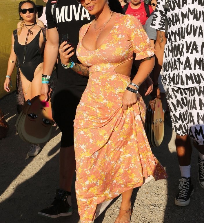 Steal: Amber Rose’s Coachella Music Festival ALDO Ashley Sandals in Cognac