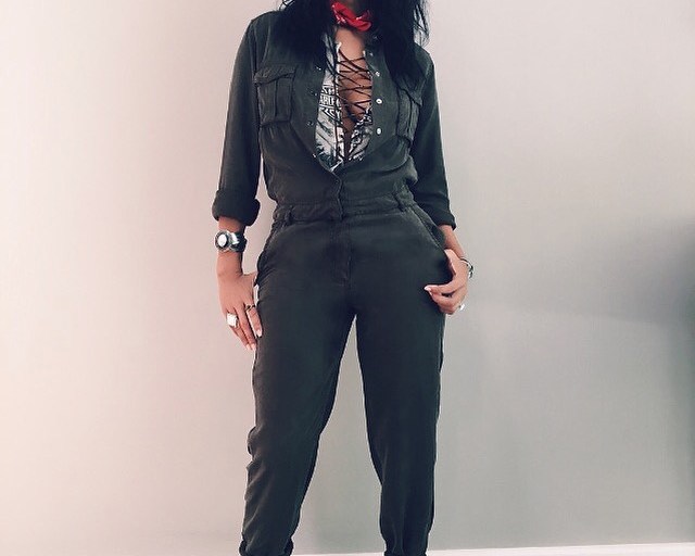 Splurge: Draya Michele’s The Kooples Olive Green Jumpsuit