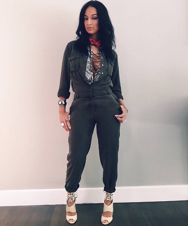Splurge: Draya Michele’s The Kooples Olive Green Jumpsuit