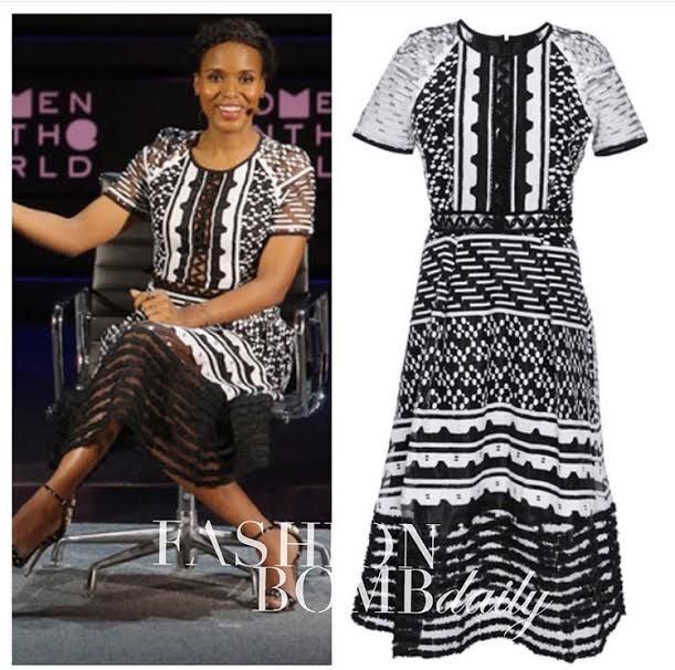 Hot or Hmm…: Kerry Washington’s Women in the World Summit Jonathan Simkhai Pre-Fall Black and White Dress