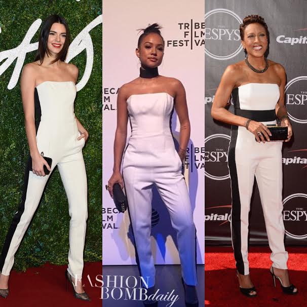 Who Wore it Better? Karrueche Tran vs. Kendall Jenner vs. Robin Roberts in Emilio Pucci Black and White Jumpsuit