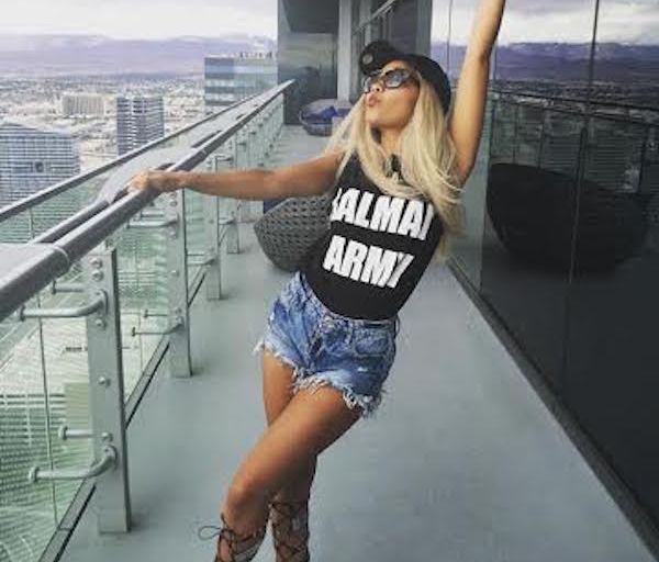 Splurge: Leigh-Anne Pinnock’s Instagram Kurt Geiger Dakota Black And Red Striped Beaded Detail Lace Up Gladiator Sandals