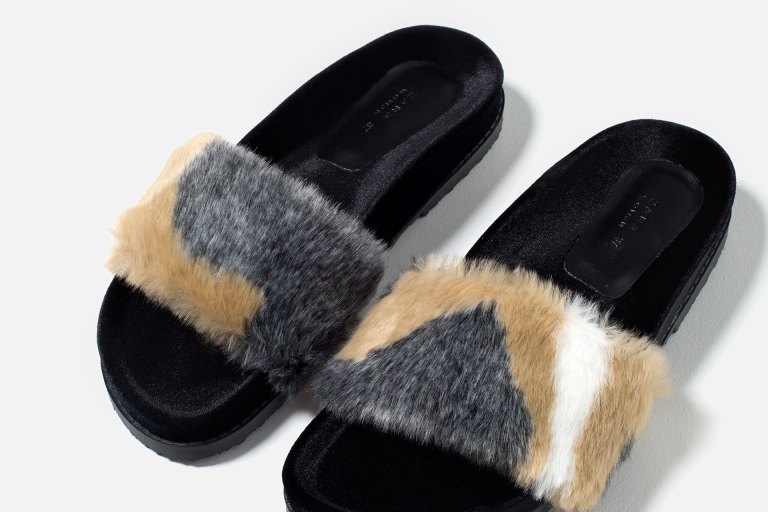 Bomb Product of the Day: Zara Faux Fur Slides