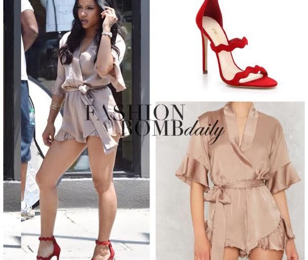 Steal: Karrueche Tran’s West Hollywood Commercial Shoot Nasty Gal Mad Girl Ruffle Romper