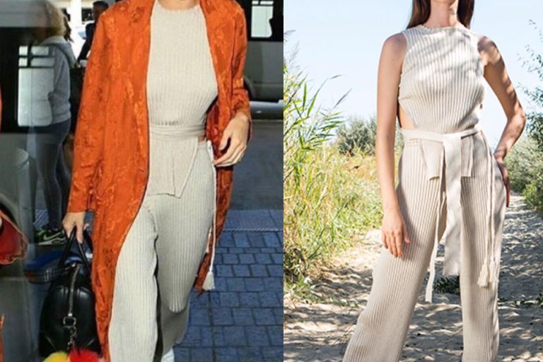 Hot or Hmm…: Kendall Jenner’s LAX Elle Sasson Fall 2016 Cream Anouk Sweater and  Cream Bardot Pants