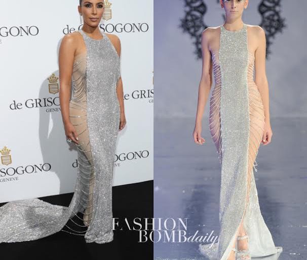 Hot or Hmm…:Kim Kardashian’s De Grisogono Cannes Party Lan Yu Couture Crystal Dress