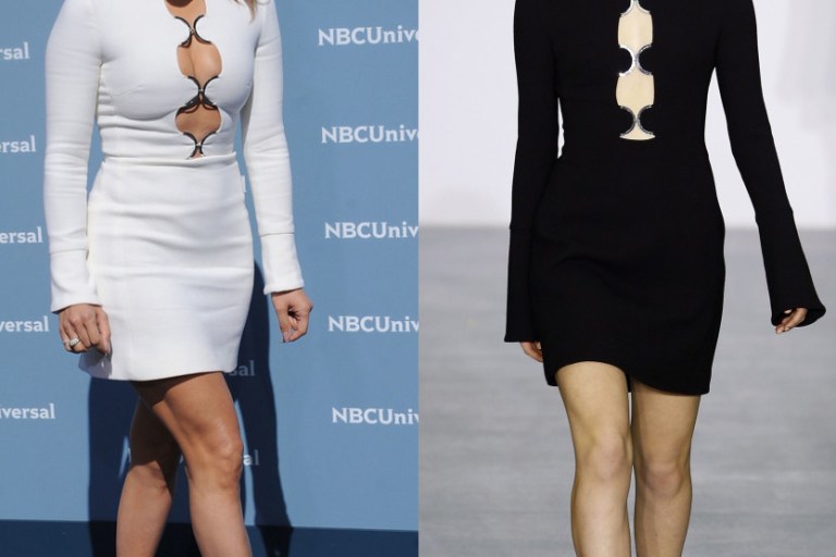 Hot! or Hmm… Jennifer Lopez’s NBCUniversal 2016 Upfront Presentation David Koma Fall 2016 White Turtleneck Ring Cutout Dress