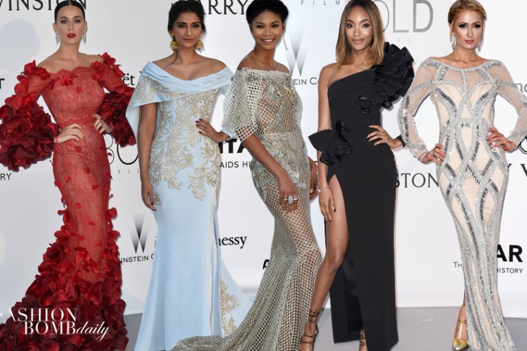 On the Scene: amfAR’s 23rd Annual Cinema Against Aids Gala featuring Chanel Iman in Marchesa, Sonam Kapoor in Ralph & Russo and Rosie Huntington-Whiteley in Custom Galvan!