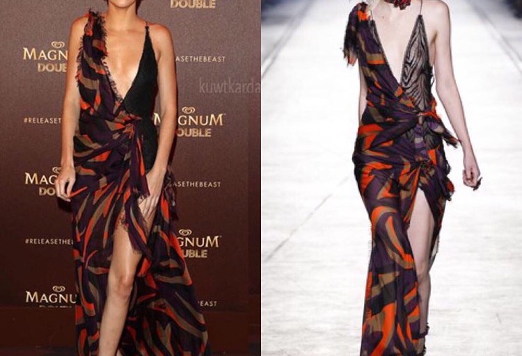 Hot! Or Hmm: Kendall Jenner’s Cannes Film Festival Magnum Party Versace Spring 16 Dress and Stuart Weitzman Black Heels