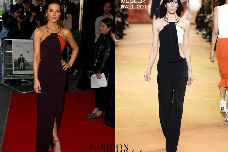 Hot! or Hmm… Kate Beckinsale’s <em>Love & Friendship</em> UK Premiere Mugler Fall 2016 Ring Halter Cutout Slit Gown