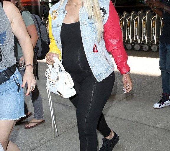 Splurge: Blac Chyna’s LAX Joyrich Betty Boop Denim Jacket and Puma by Rihanna Black Satin Creepers